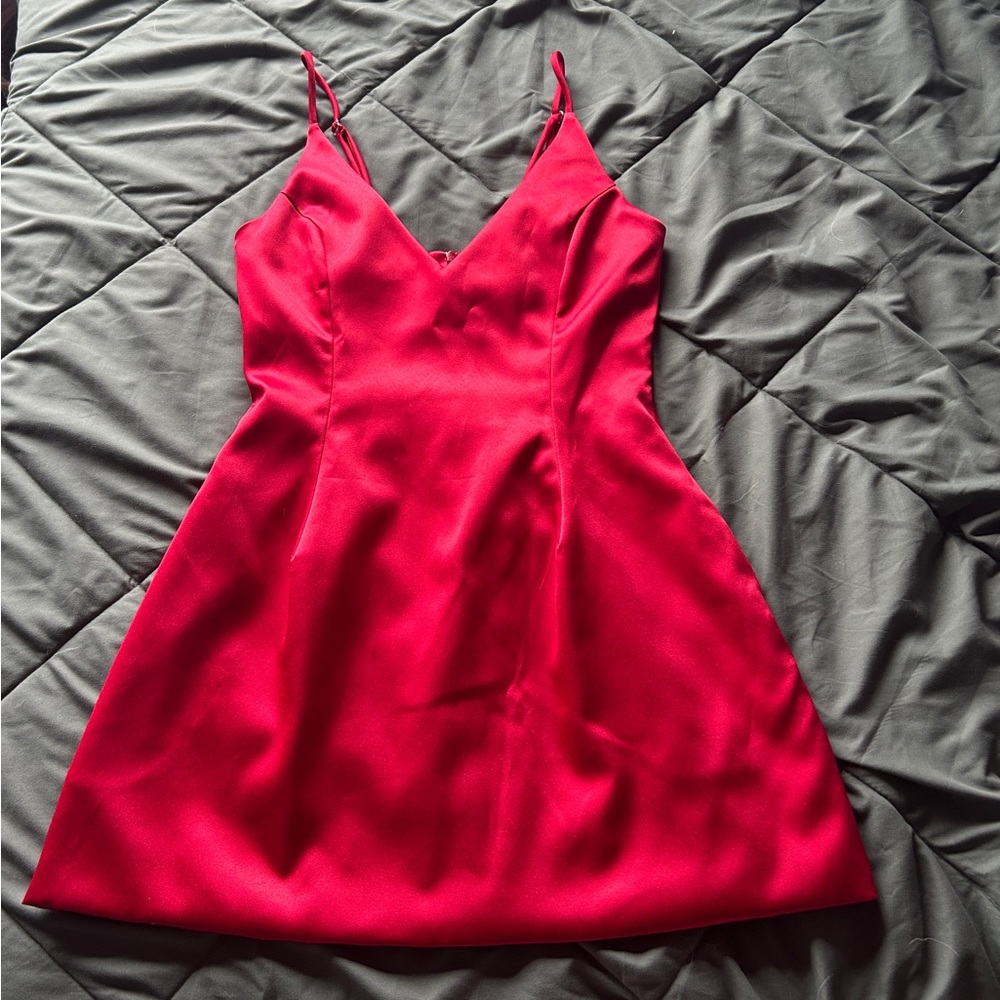 Red Ruched Mini Sundress for Cocktail Nights